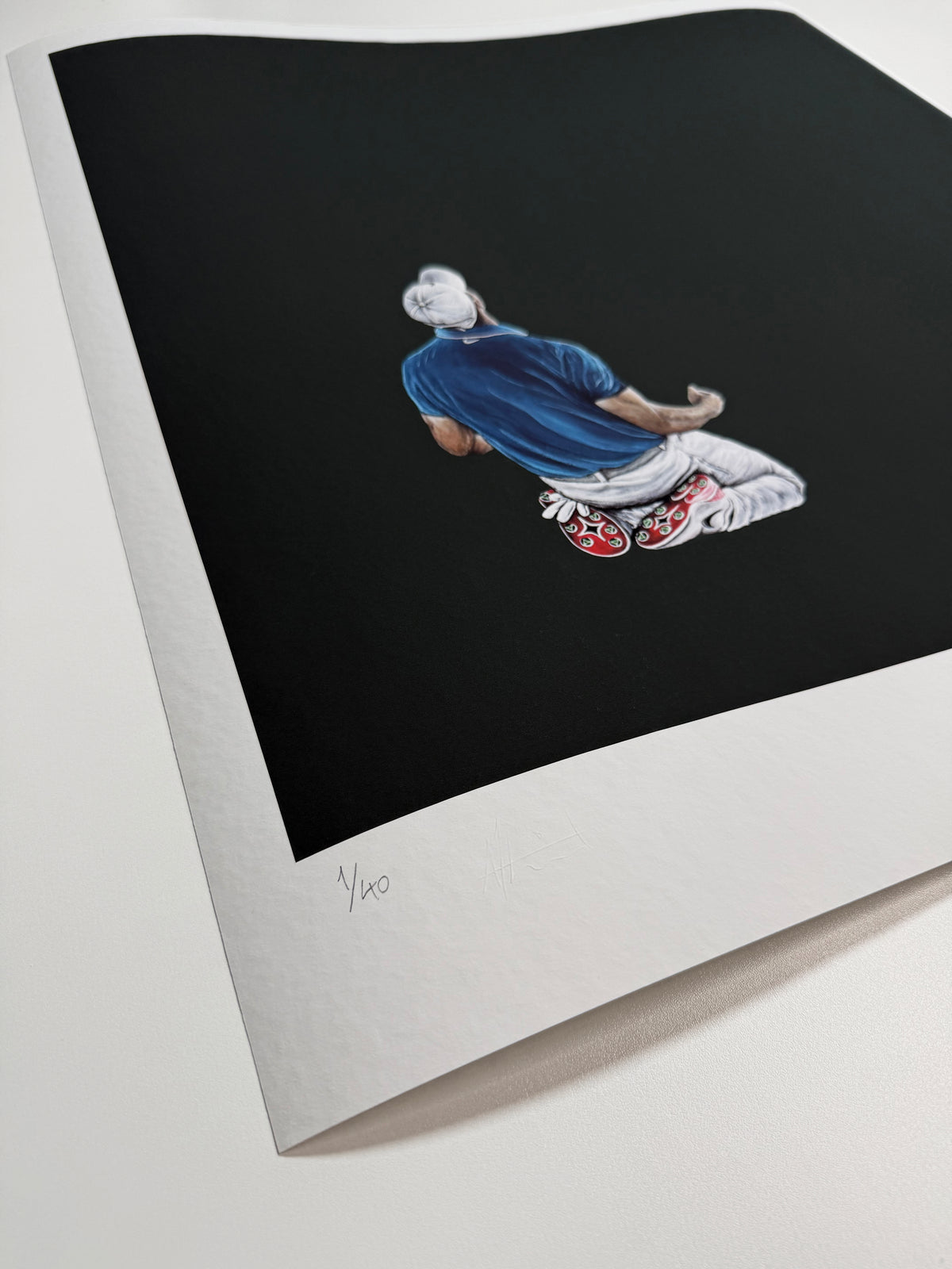 Close-up of McIlroy's Masterpiece Rory McIlroy art print on textured fine art paper